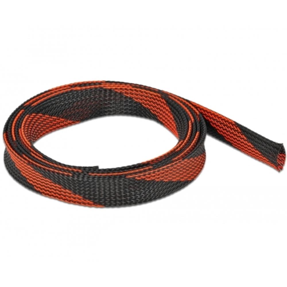 Delock Geflechtschlauch dehnbar 2 m x 19 mm schwarz-rot - Delock