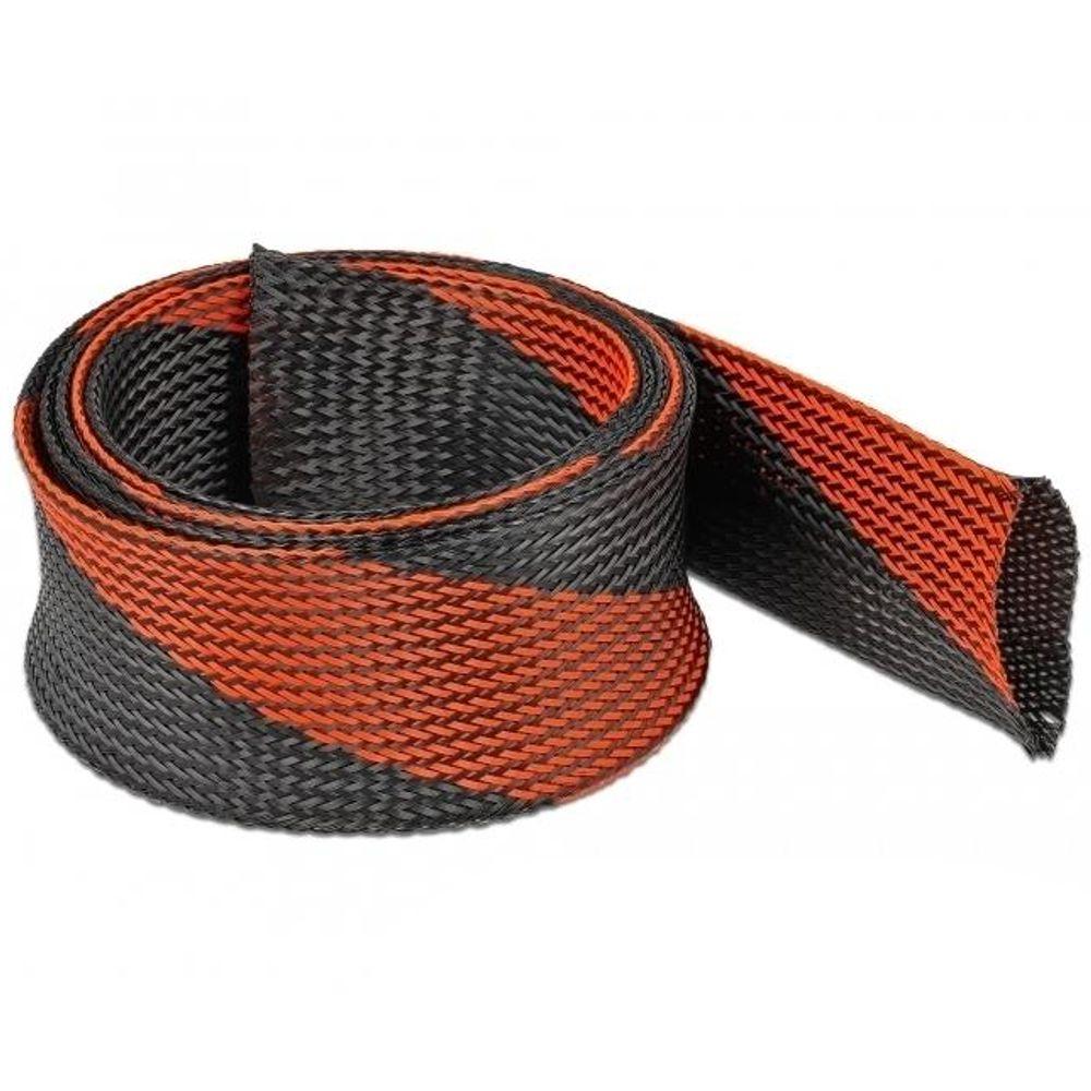 Delock Geflechtschlauch dehnbar 2 m x 50 mm schwarz-rot - Delock