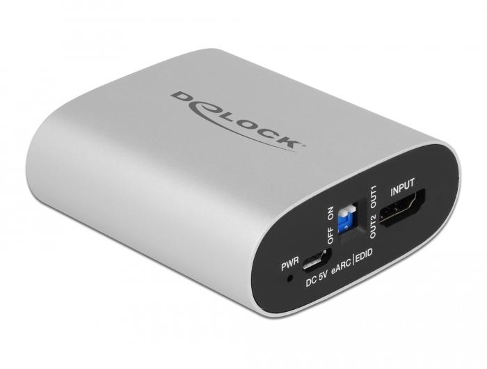 Delock HDMI HD Audio Extractor 4K 60 Hz zu HDMI mit eARC - Delock