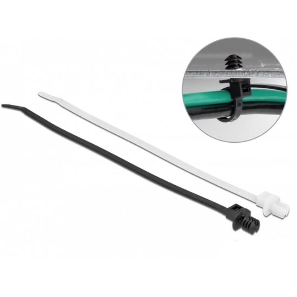 Delock Kabelbinder mit Lamellenfuß L 200 x B 4,8 mm 100 Stück - Delock