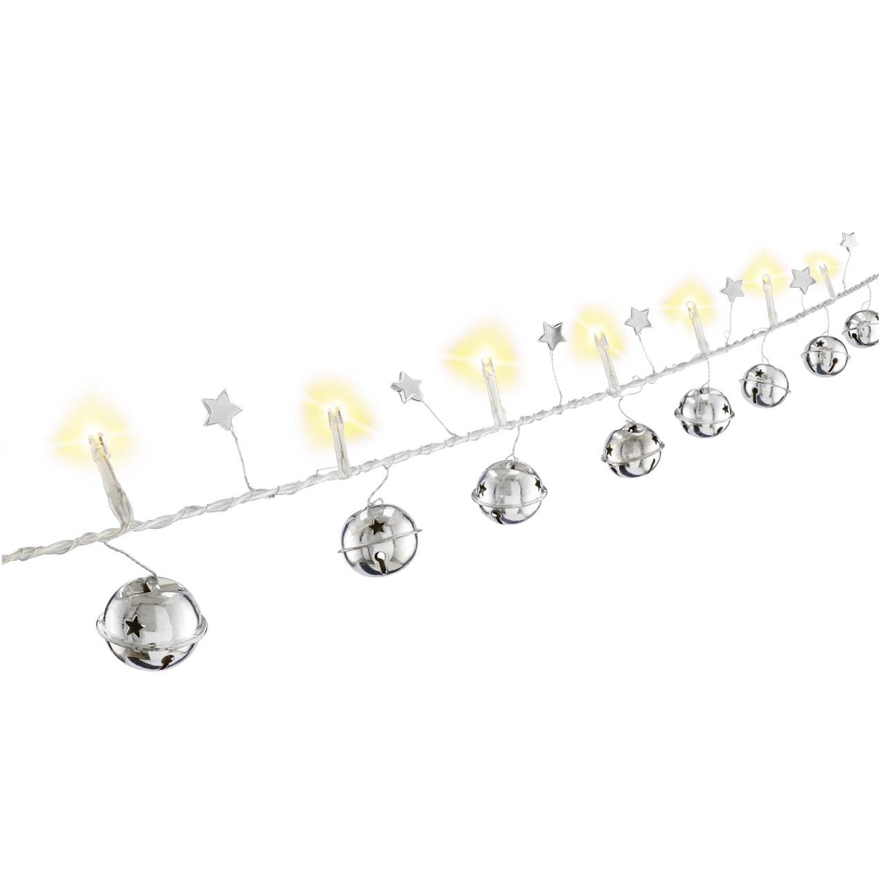 Lichterkette - LED-Weihnachtsbeleuchtung für den Innenbereich - 10 Lichter - 1,3 Meter - warmweiß - 2x AA