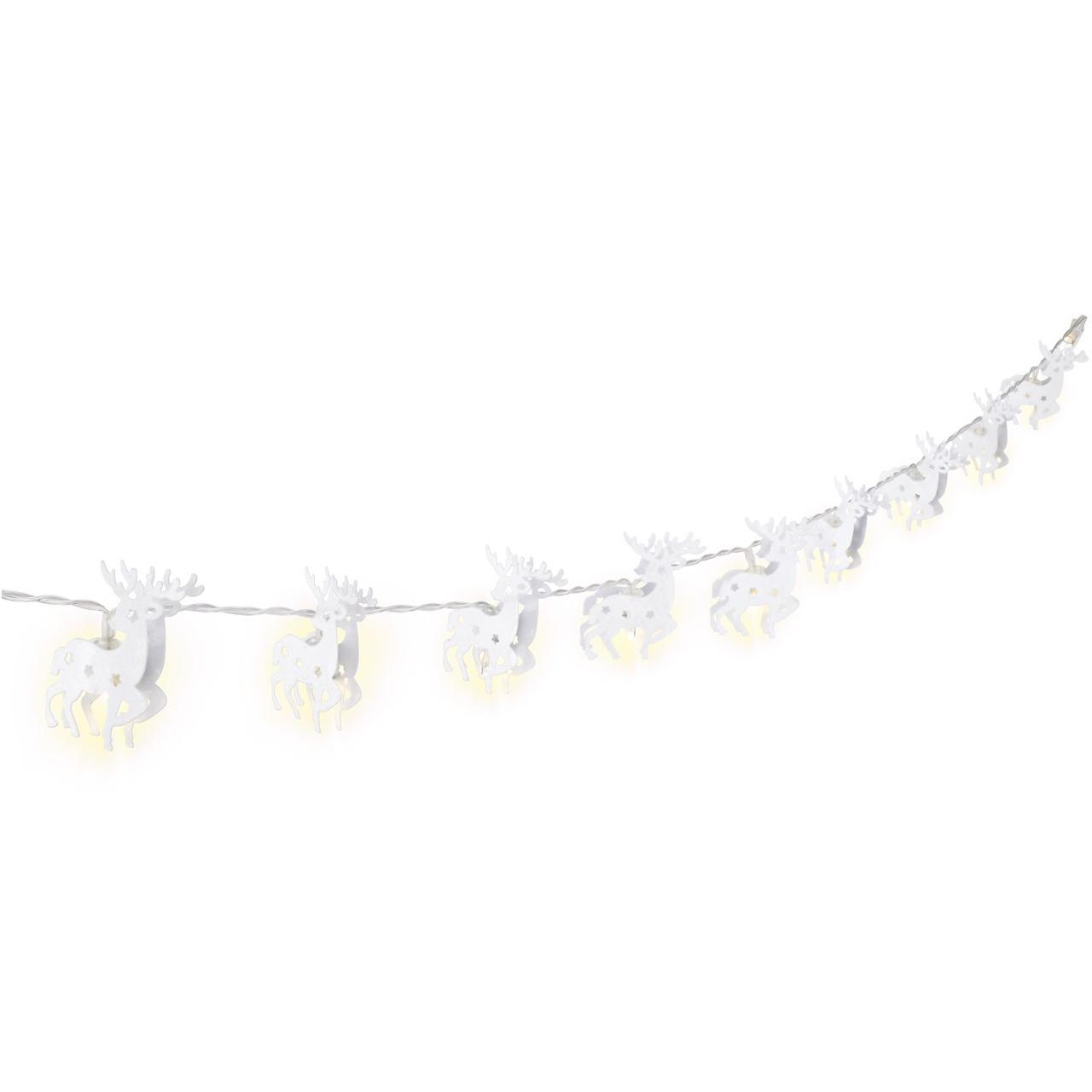 Lichterkette - LED-Weihnachtsbeleuchtung für den Innenbereich - 10 Lichter - 1,3 Meter - warmweiß - 2x AA