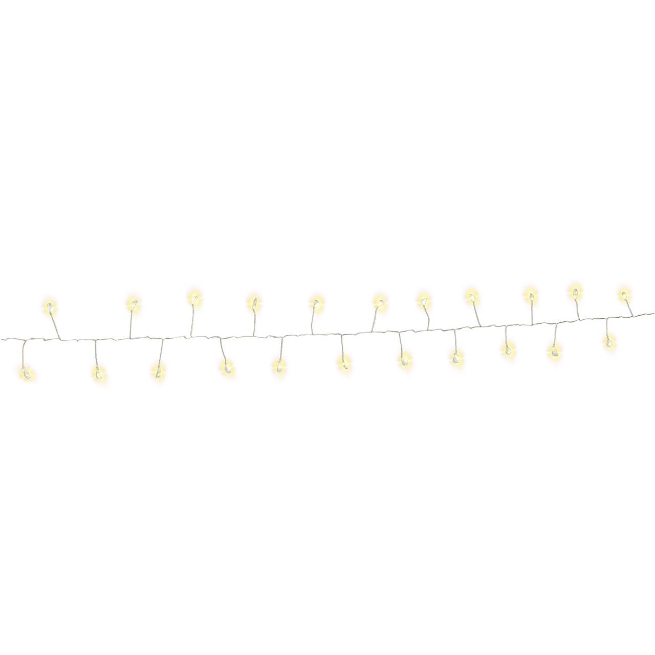 Cluster lighting - led weihnachtsbeleuchtung innen und außen - 50 lichter - 0,4 meter - warmweiß - 3x AA