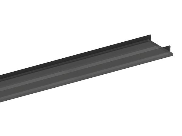 PMMA DIFFUSER FÜR PROFILSERIE 'ALU-EXPOXY' - 2 m - MATT SCHWARZ - LEDsON