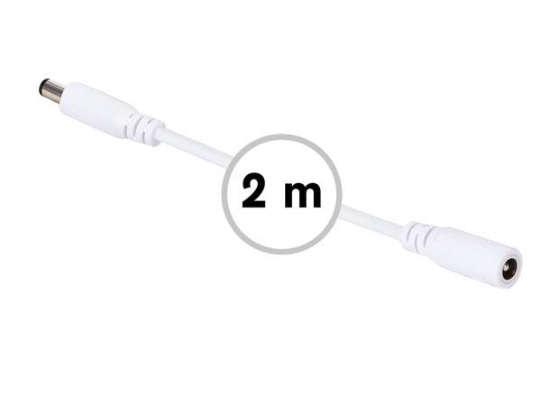 Verlängerungskabel mit DC-Steckverbinder (Stecker-Buchse) - 2 m - WEISS - HQ-Power