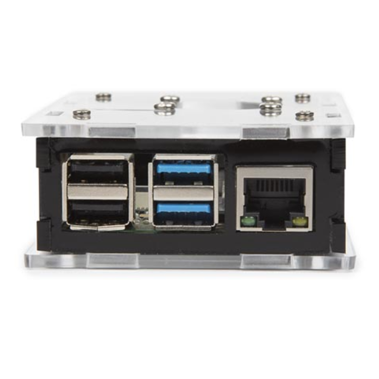TRANSPARENTES GEHÄUSE MIT KÜHLELEMENTEN UND LÜFTER FÜR RASPBERRY PI 4®. - Whadda