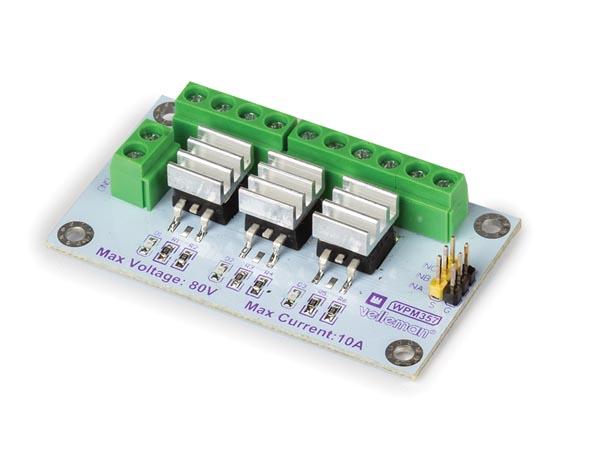 HIGH POWER MOSFET (IRF540NS) MODULE - 3 KANÄLE - Whadda