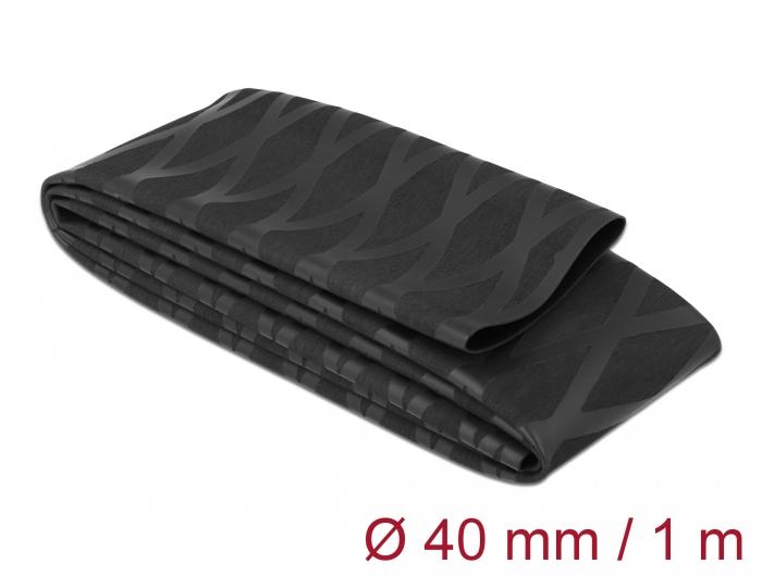 Delock Schrumpfschlauch X-Muster Anti-Rutsch 1 m x 40 mm schwarz