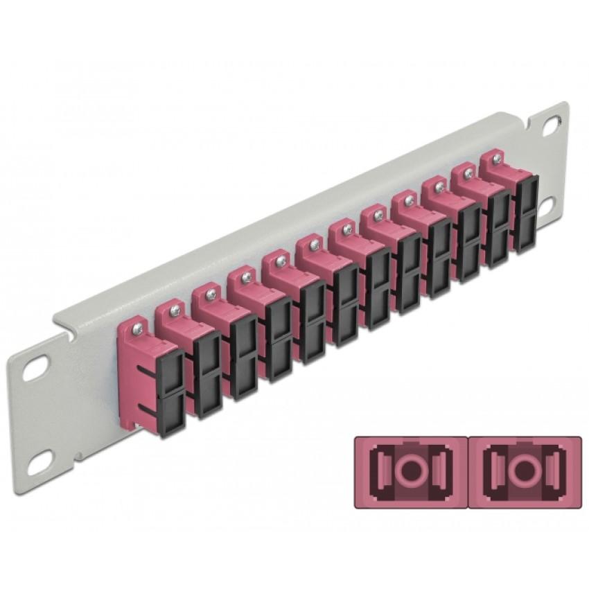 Delock 10″ LWL-Patchpanel 12 Port SC Duplex 1HE grau - Delock