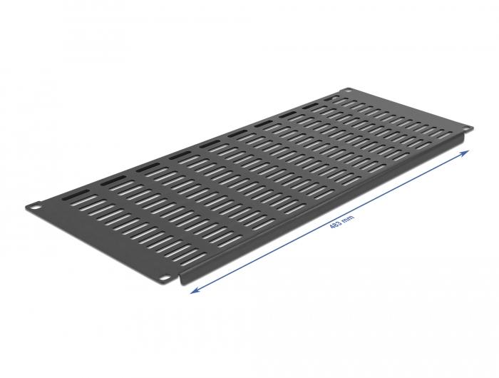 Delock 19″-Netzwerkschrankplatte mit Lüftungsschlitzen horizontal 4 HE - Delock