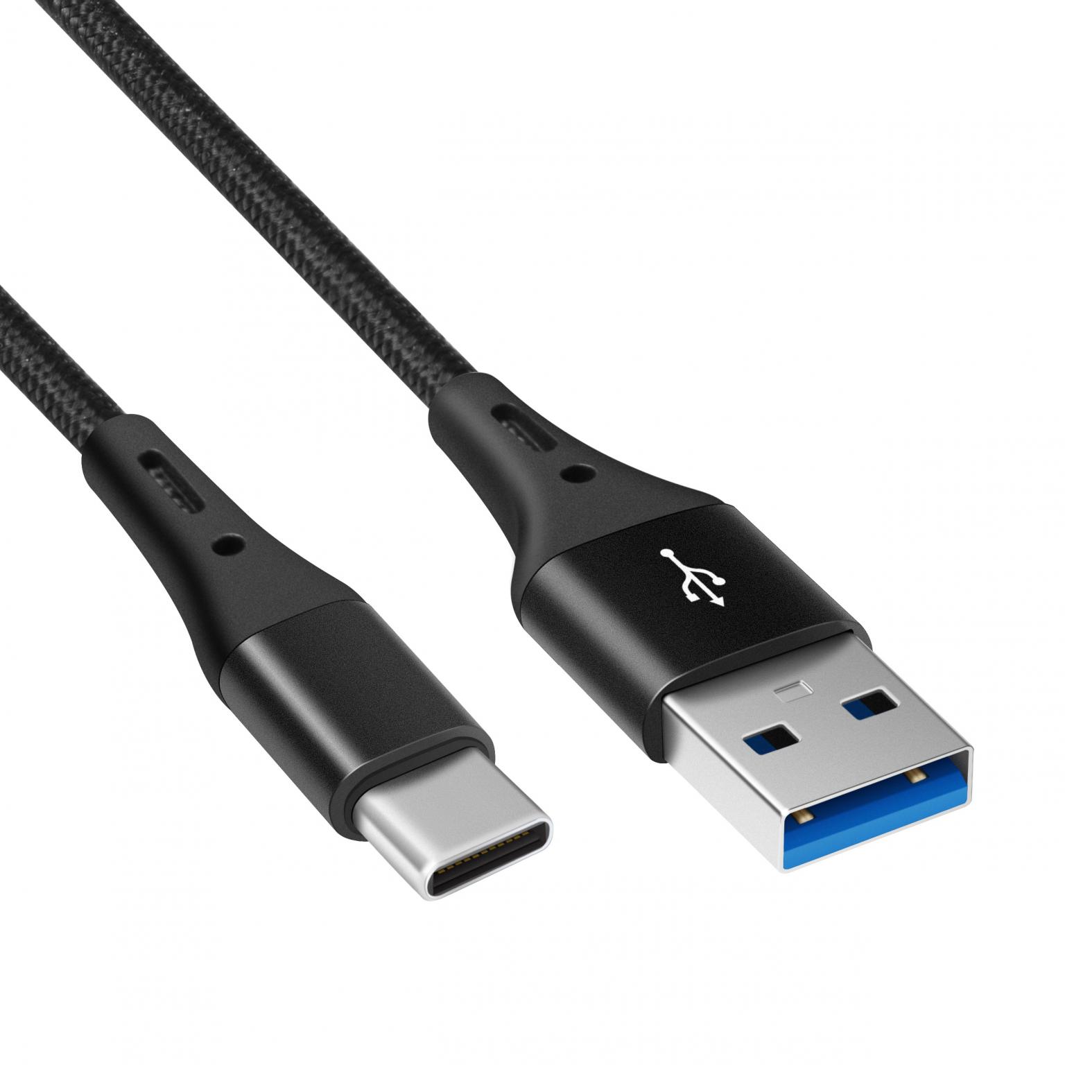USB C-Kabel auf USB A - Nylonmantel - 3.2 - - - 5 Gb/s