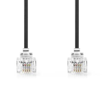 Telekommunikationskabel RJ11 Stecker RJ11 Stecker 5,00 m Kabelsdesign: Flach Gold - Nedis
