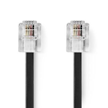 Telekommunikationskabel RJ11 Stecker RJ11 Stecker 5,00 m Kabelsdesign: Flach Gold - Nedis