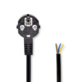 Stromkabel Typ F (CEE 7/7) Stecker Offen Gewinkelt Gerade Vernickelt - Nedis
