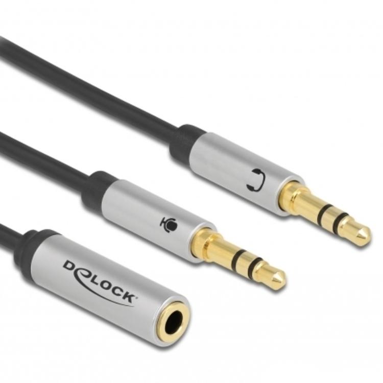 Delock Adapter: 1x 3,5mm 4-pins zu 2x 3,5mm 3-pins - Delock
