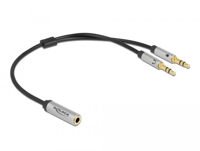 Delock Adapter: 1x 3,5mm 4-pins zu 2x 3,5mm 3-pins - Delock