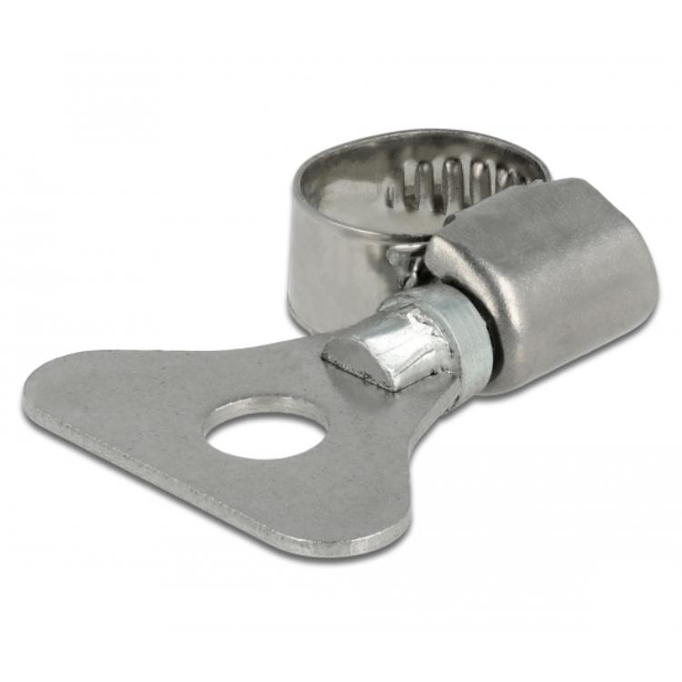 Delock Schlauchschelle mit Flügelmutter 8 - 12 mm 10 Stück Metall - Delock