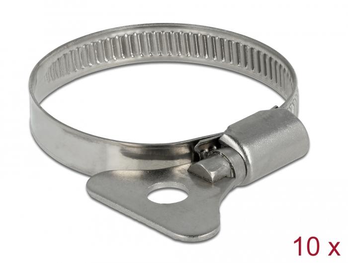 Delock Schlauchschelle mit Flügelmutter 32 - 50 mm 10 Stück Metall - Delock