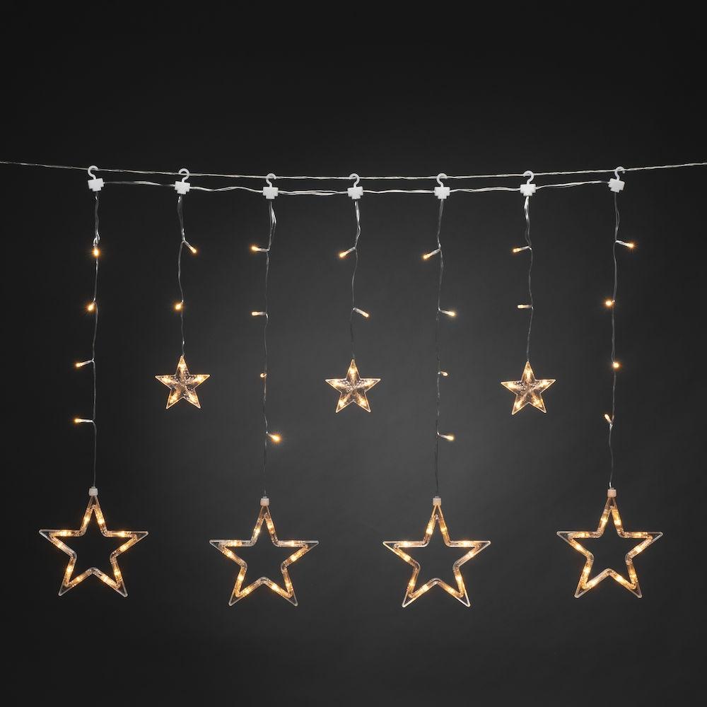 Lichtvorhang - LED-Weihnachtsbeleuchtung für innen und außen - 77 Lichter - 0,9 Meter - extra warmweiß