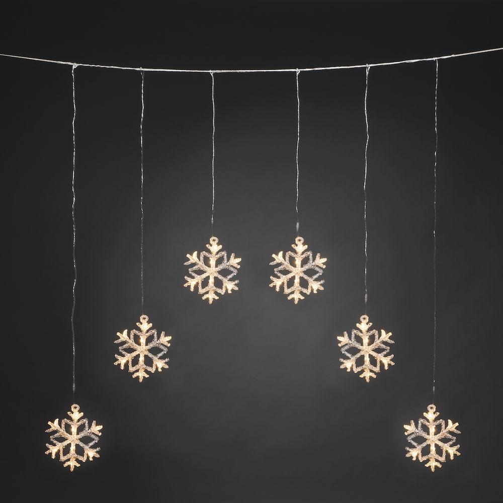 Lichtvorhang - LED-Weihnachtsbeleuchtung für innen und außen - 6 Lichter - 0,9 Meter - warmweiß