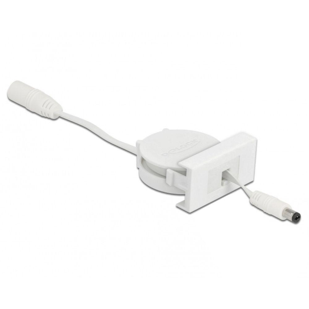 Delock Easy 45 DC 5,5 x 2,1 mm, 50cm Ausziehkabel, weiß. - Delock
