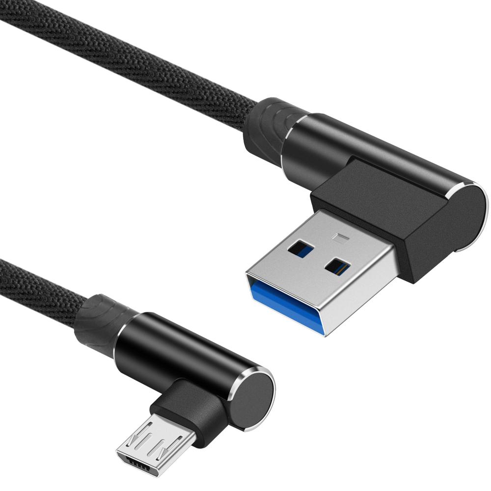 Micro-USB-Kabel - mit Haken - geflochtener Mantel