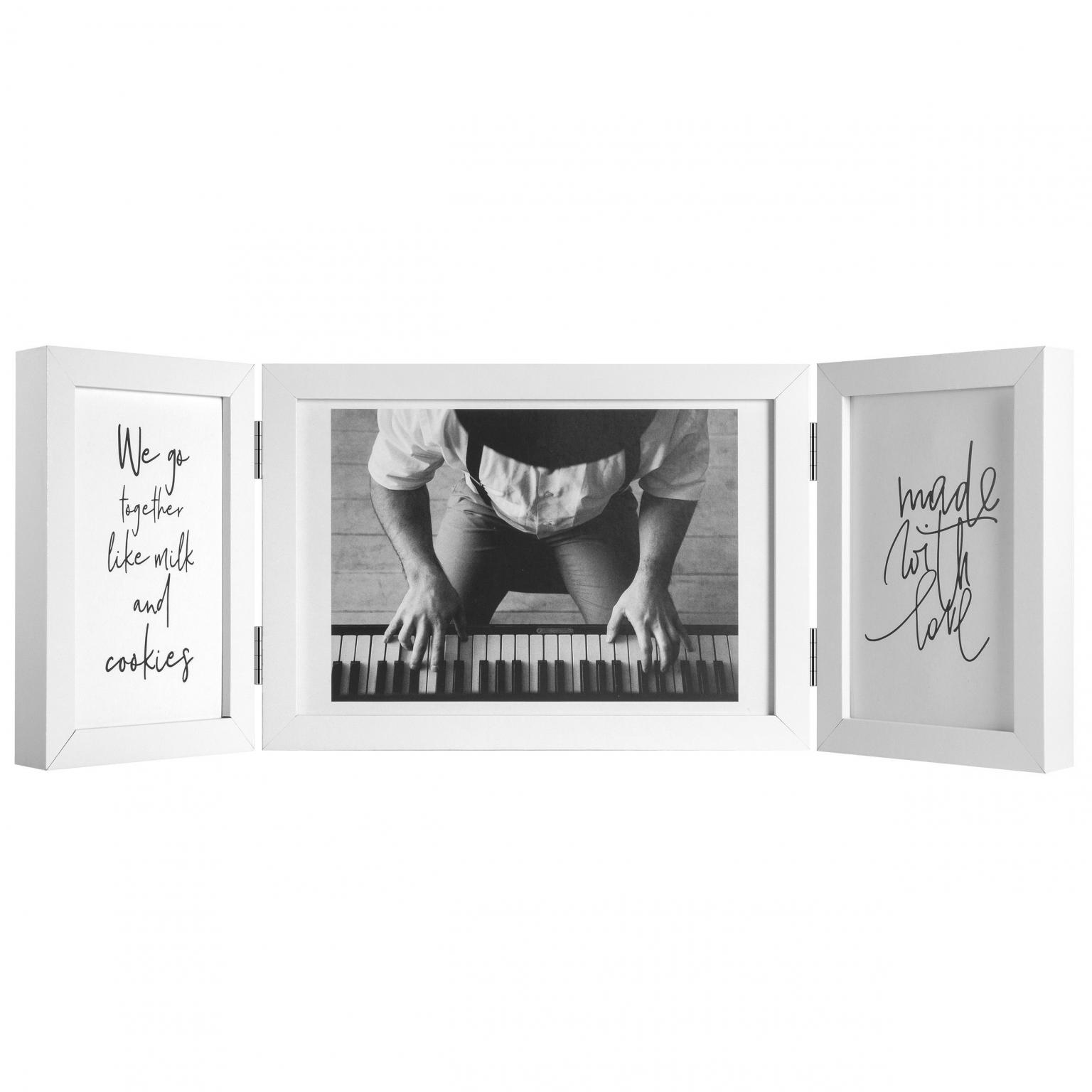 PIANO Triple Bilderrahmen 3x 10x15 cm. weiß