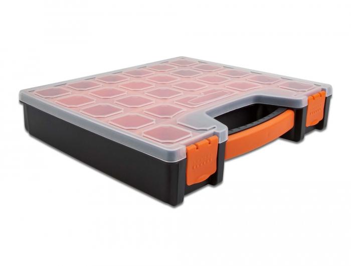 Delock Sortimentsbox mit 14 Fächern 312 x 272 x 60 mm orange/schwarz - Delock