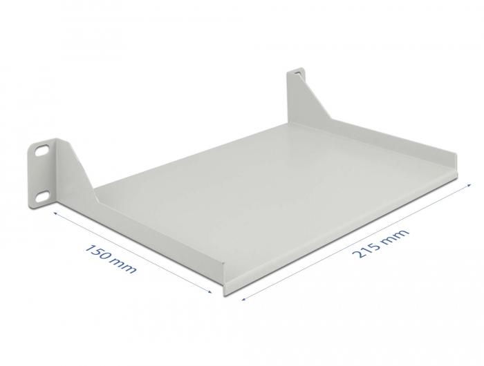 Delock 10″ Ablage für Netzwerk-Rack 1 HE grau - Delock