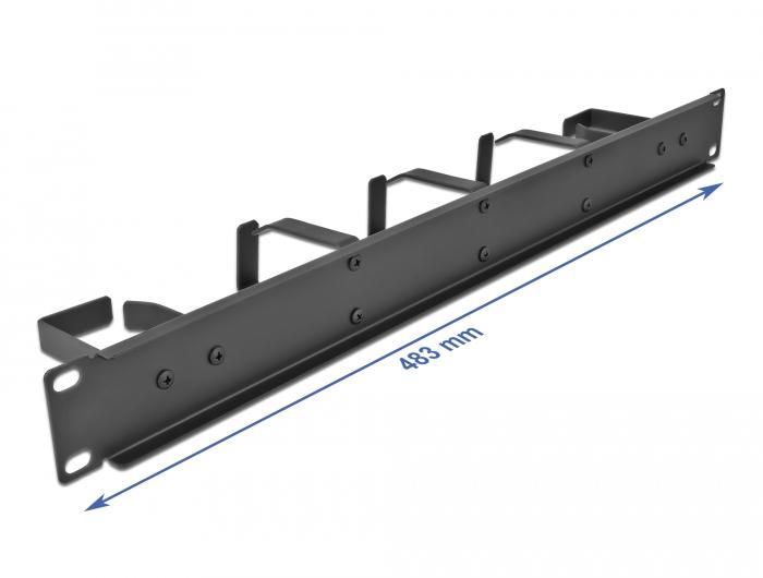 Delock 19″ Patchfeld für Kabelmanagement mit 5 Metallbügeln (2 x horizontal - Delock