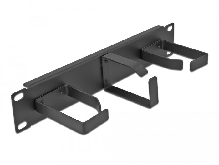 Delock 10″ Patchpanel für Kabelmanagement mit 3 Metallbügeln (2 x horizontal - Delock