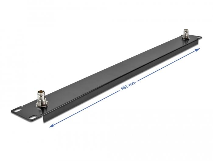 Delock 19 Panel 2x BNC Buchse 1 HE sw - Delock