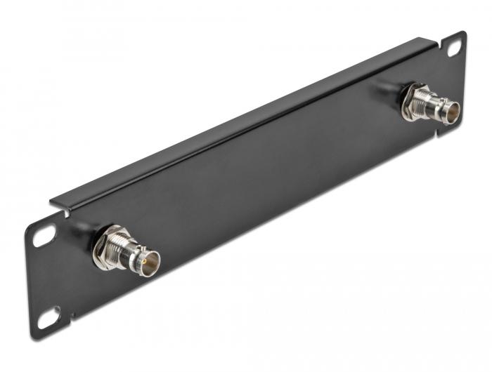 Delock 10″ Panel mit 2 x BNC-Anschluss 1 HE schwarz - Delock