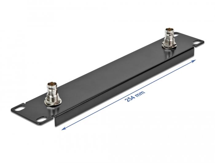 Delock 10″ Panel mit 2 x BNC-Anschluss 1 HE schwarz - Delock