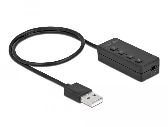Delock USB Headset und Mikrofon Adapter mit 2 x 3,5 mm