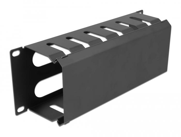 Delock 10″ Kabelmanagement-Verteilereinheit mit 2 Öffnungen 1 HE schwarz - Delock