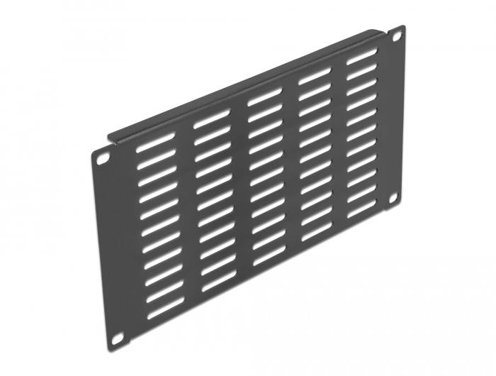 Delock 10″ Netzwerkgehäuse-Panel mit Belüftungsschlitzen horizontal 3 HE - Delock