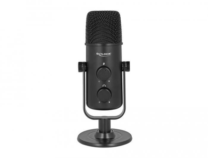 Delock Multifunktions-Doppelkapsel-USB-Mikrofon mit 3,5-mm-Klinkenbuchse - Delock