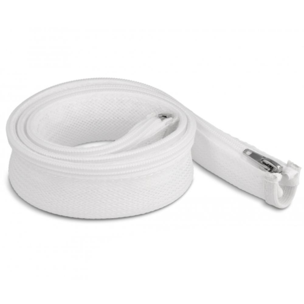Delock geflochtene Schlauch mit Reißverschluss, 1 m, 30 mm, weiß. - Delock