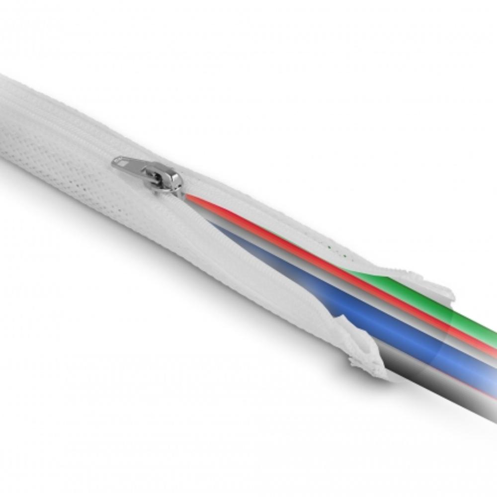 Delock Geflechtschlauch mit Reißverschluss 3 m x 20 mm weiß - Delock