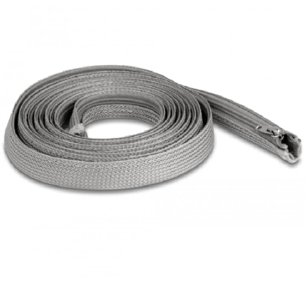 Delock Geflechtschlauch mit Reißverschluss hitzebeständig 3 m x 20 mm gr - Delock