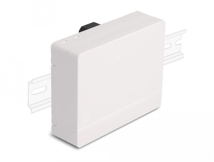 Delock Glasfaser-Anschlussdose, DIN-Rail, 4x SC/LC, weiß