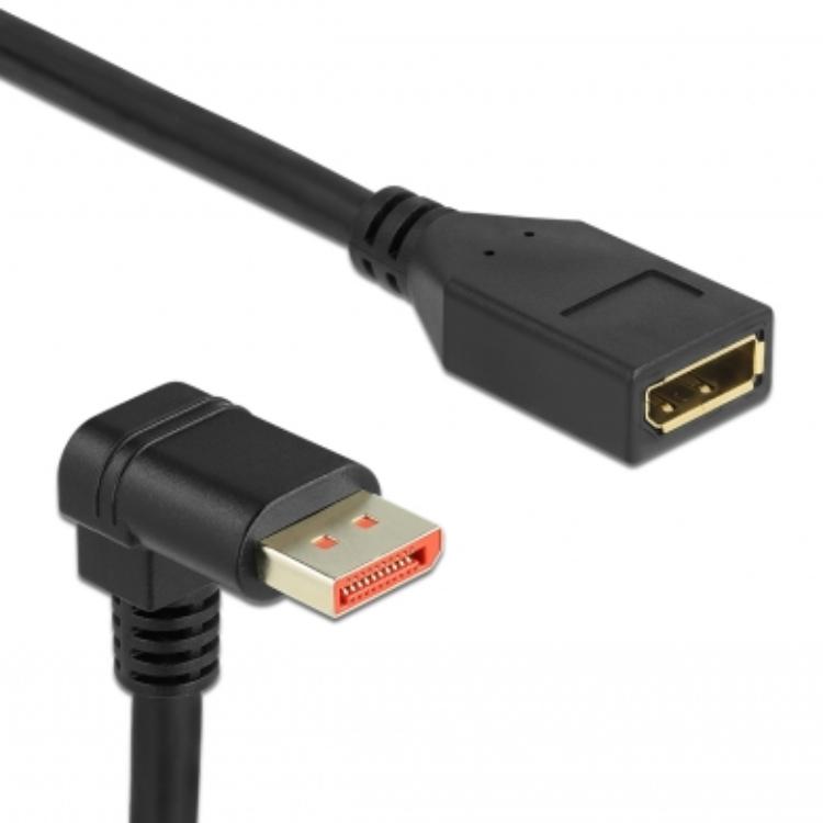 Delock DisplayPort Verlängerungskabel männlich 90 schräg nach unten auf Buc - Delock