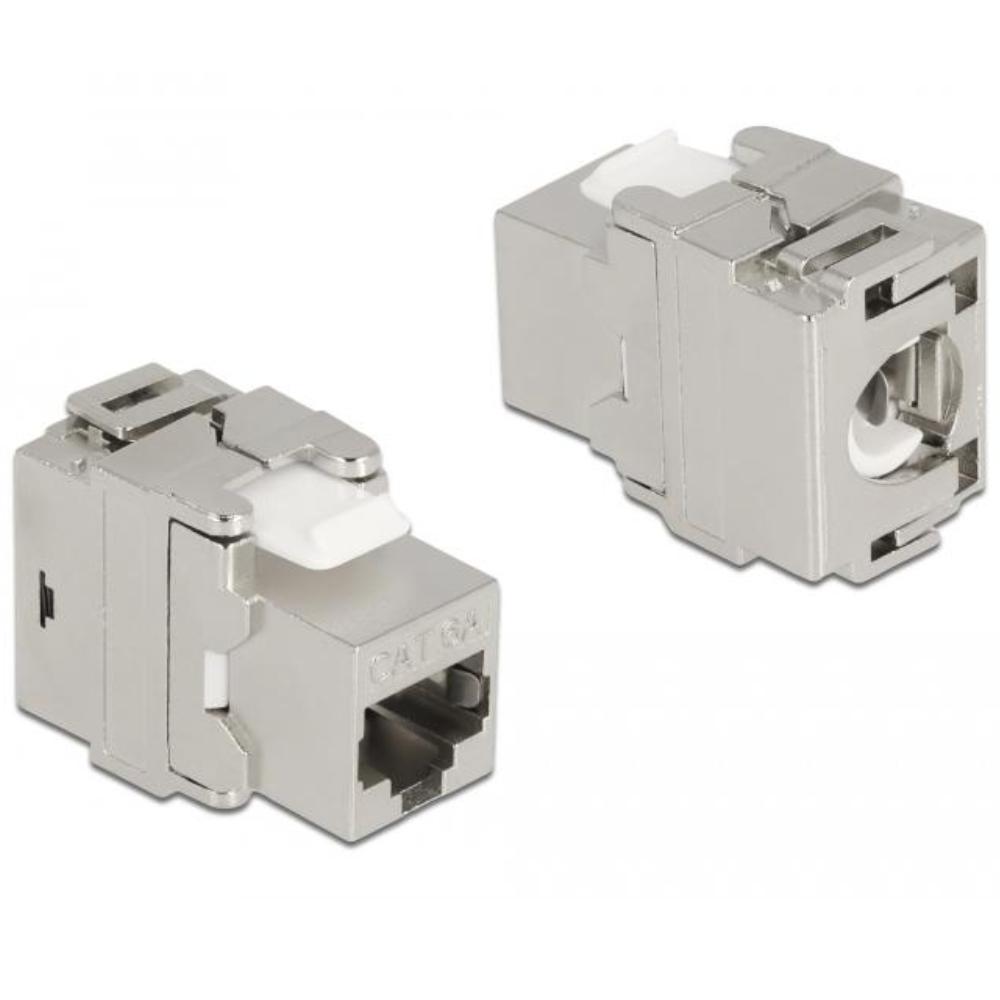 Delock Keystone Modul RJ45 Buchse zu LSA Cat.6A 180 werkzeugfrei Metall - Delock