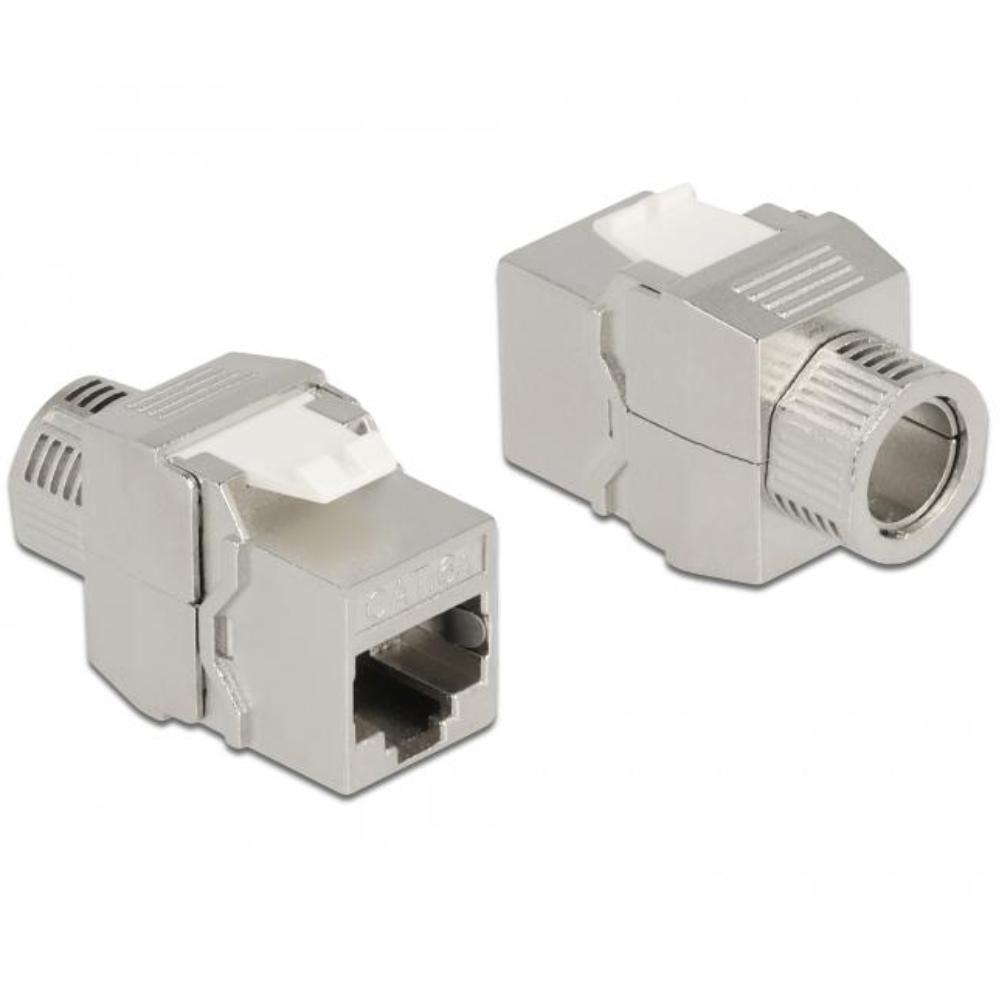 Delock Keystone Modul RJ45 Buchse zu LSA Cat.6A werkzeugfrei geschirmt - Delock