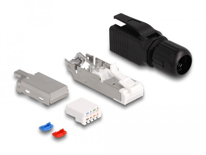 Delock RJ45, Cat.6A Netzwerkstecker für Kabel. - Delock