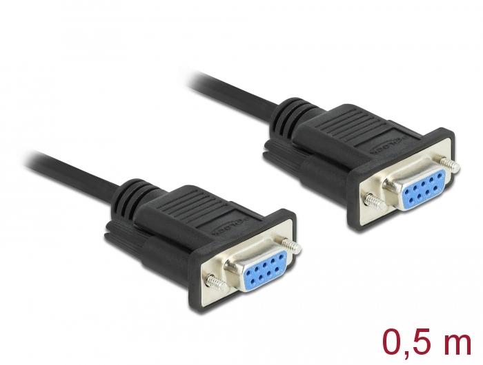 Delock Seriell Kabel RS-232 D-Sub 9 Buchse zu Buchse Nullmodem mit schmale