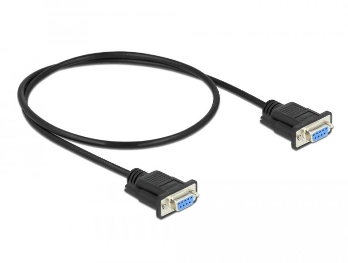 Delock Seriell Kabel RS-232 D-Sub 9 Buchse zu Buchse Nullmodem mit schmale