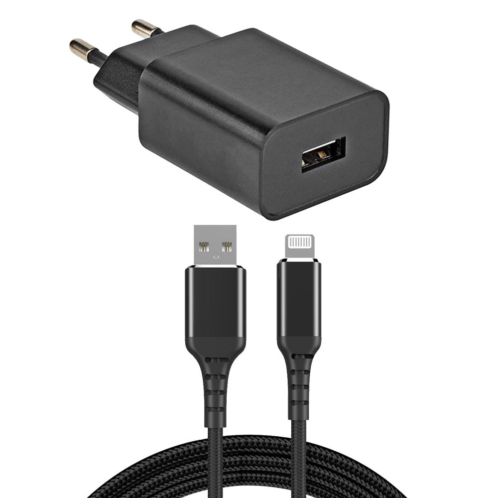 USB-A-Ladegerät + Lightning-Kabel - Allteq