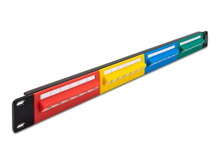 Delock 19″ Patchpanel 24 Port Cat.5e 1 HE farbig - Delock